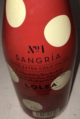 Lolea No.1 Red Polka Dot Sangria Wine Bottle/Empty/Nice Decor for Bar