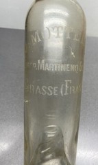 Antique Vintage French Glass Wine Bottle Etched J. Mottet & Co