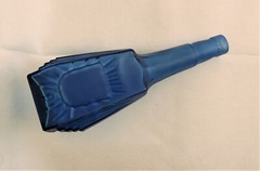 Vintage Blue Glass Bottle Square Shape 10 3/4&Prime;