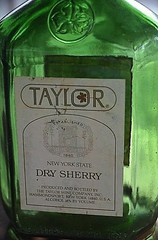 Vintage TAYLOR Dry Sherry Wine Bottle Dark Green Hammondsport NY New York