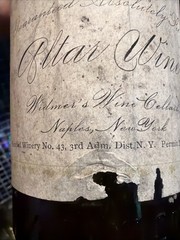 Vntg Widmers Wine Cellars Empty Altar Wine Bottle Naples NY Prohibition Era Old