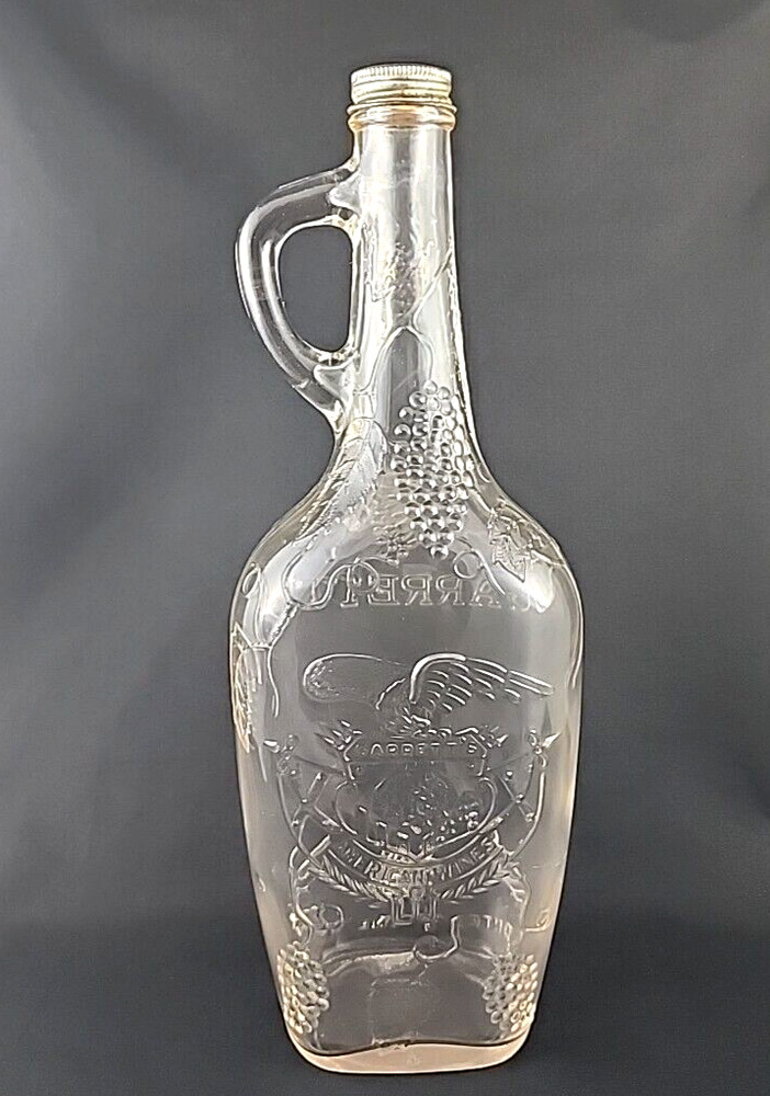 Vintage Garrett&rsquo;s American Wines Glass Wine Decanter Bottle Quart Grape