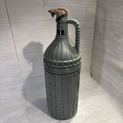 French Glass Woven Plastica Demijohn Bottle Rustic Farmhouse Antique