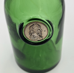 Vintage Italian Emerald Green Glass Serving Container Roman Cameo Made in Italy