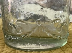 Vintage Pressed Glass Bottle Made in Spain – Water or Wine – Floral Motif (12”)