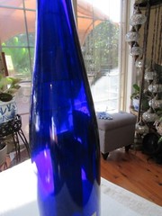 RARE Large 19&Prime; Vintage 2014 Johann Riesling Germany Empty Cobalt Blue Bottle