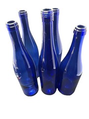 5 Vintage Cobalt Blue Wine Bottles 3 Trademark On Bottom