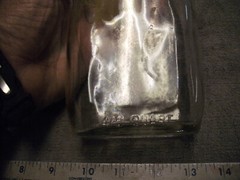 Vintage 4/5s Quart Clear Glass Wine ? Bottle, Screw top, No Label. see Picture