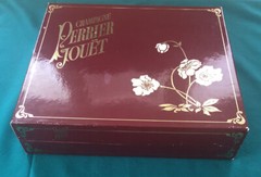 1988 Perrier Jouet Box Gift Set W/ Empty Bottle + Cork, 4 Flutes, Handcrafted