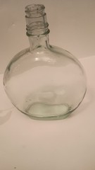 Vintage Clear Glass Round Bottle Collectible Decorative Container