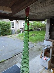 Vintage Giant 3L Green Glass Bessi Chianti Wine Bottle 30&Prime; Tall 1969 Vintage