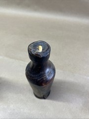 Hand Turned Wood Wine Liquor Bottles Candleholders Candlestick Spain Vintage