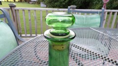 Vintage L.J. McGuinness co. Green wine bottle made in Canada 9&Prime; tall