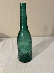Empoli green glass decanter, 20th Century, Hobnail/Diamond Pattern, Teal, Canada