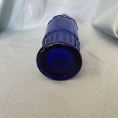 Vintage Cobalt Blue Ornate Glass Wine Bottle 11  » Tall