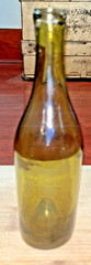 Circa 1900 Antique Hand Blown Blob Top Glass Wine/ Beer Bottle
