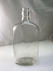 Antique Wine Liquor Bottle Clear Pint Owens-illinois Glass Co. Embossed Base