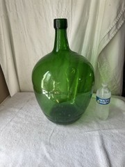 Demijohn Carboy Huge Green Glass Bottle 18”Tall 12” Wide 54
