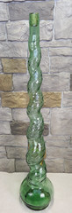 MCM Italian Chianti Wine Embossed Twisted Green Glass Bottle Mazzoni 32&Prime; Import