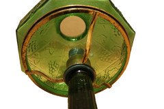 Vtg Chianti Italian 17.5 » Green Glass Candle Holder Wine Bottle Lamp MCM 1960s