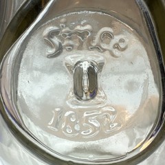 Paul Masson Since 1852 Embossed Glass Milk Bottle Carafe Decanter Vintage Juice