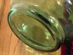 Vintage Italian SNAIL BOTTLE 3 liter Green Glass Wine 32” Tall Chanti Imports