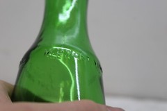 Vintage M LAMONT VINEYARDS 2/5 Pint Green Glass Empty Wine Cruets Bottles.