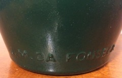 Vintage J M Da Fonseca Azeitao Green Painted Glass Bottle, Unique, Collectible