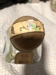 Vintage, Peach Nalewka Babuni Empty Wine Bottle 750 ml, w/Decorative Wood Cap