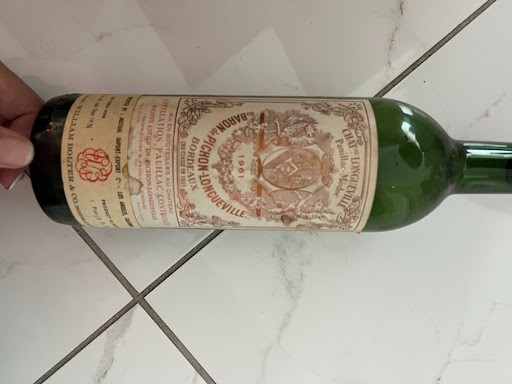 RARE Empty 1961 Château Pichon Baron Pauillac Deuxième Cru Classé Wine Bottle