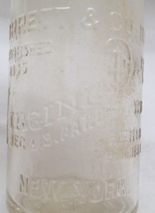 Vintage Embossed Virginia Dare Clear Glass Wine Bottle Garrett & CO New York