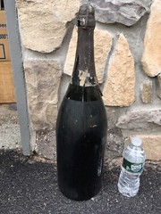 RARE HUGE 1943 MOET CHANDON CHAMPAGNE DISPLAY BOTTLE GLASS ADVERTISING CENTENARY