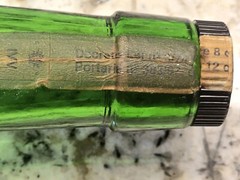 Vintage Dark Emerald Green Liquor Wine Bottle Dimpled Slumped Rare Janeiro Porta