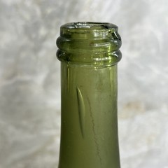Antique Mid Century Green Wine Bottle with Inset Bottom 14&Prime;