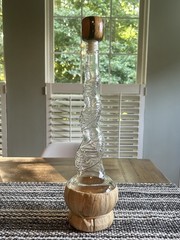 Vintage Italian Chianti Wine Bottle with Toscano Twist Neck & Wood Stopper
