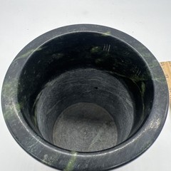 Green Veined Marble Utensil Holder Vessel Wine Bottle Chiller @ 4+ LB Taiwan VTG