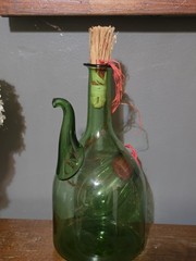 Vintage Green Glass Wine Bottle Decatur With Ice Chamber