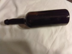 Brown Glass Wine Bottle Collectible Dark Glass Decorative Display Piece