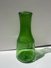 Vintage M LAMONT VINEYARDS 2/5 Pint Green Glass Empty Wine Cruets Bottles.