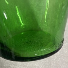 Vintage Green Glass Wine Decanter Jug Bottle With Handle Screw Top Lid 1.5 Liter