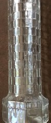 375 ml Clear 14 1/4” Wine Decanter With Textured Square Pattern And Round Top