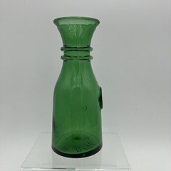 Vintage Italian Emerald Green Glass Serving Container Roman Cameo Made in Italy