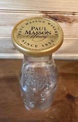 Paul Masson Winery Collectible Clear Glass Wine Bottle 14 oz Vintage Decor