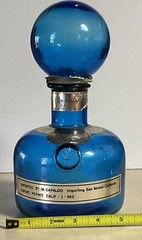 Vintage Italian Beccaro Acqui Cobalt Blue Glass Wine Bottle Made in Italy