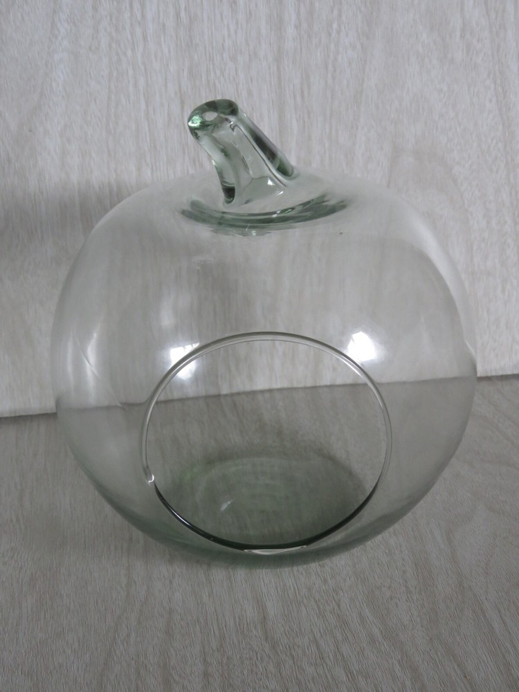 Glass Demijohn Carboy Apple Pumpkin Shaped Wine Jug Terrarium Planter 6.5&Prime;