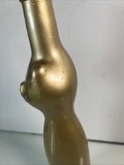 Rheinhessen Riesling Gold Happy Cat Figural Glass Wine Bottle EMPTY