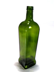 Vintage Kirkland Olive Oil Bottle Empty Yellow Green Glass 12&Prime;