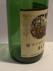 Vtg. Moselle Luxembourgeoise Elbling Wine Caves De Wellestein 1979 Bottle & Cork