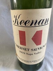 RARE 1979 Keenan Cabernet Sauvignon Napa Valley Empty Wine Bottle (WB3)