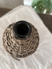 Vintage Demijohn Wicker Wine Bottle 12” Tall